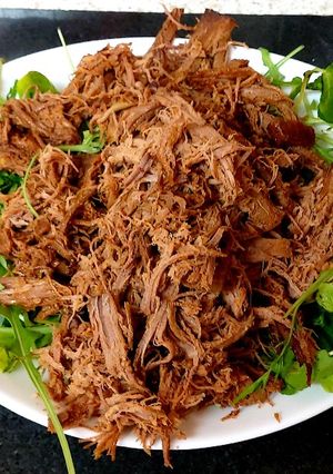 A picture of My Spicy Pulled Beef 🥰#Lunch#Mainmeal#Sandwiches.