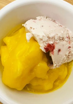 A picture of Heavenly mango sorbet 🥭.