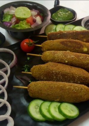 A picture of Lobia kabab.