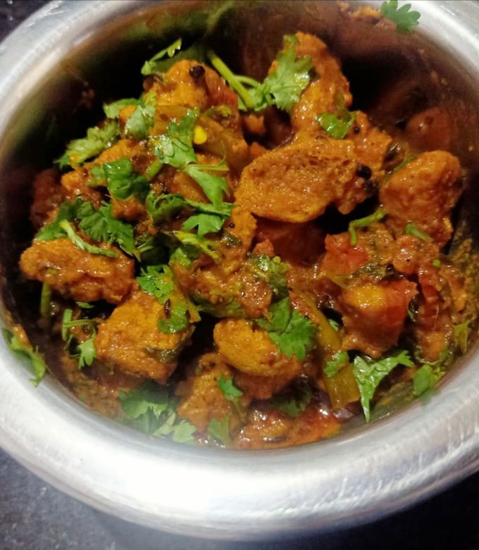 Soya Chunks Masala in Coconut Milk (Recipe In Hindi)