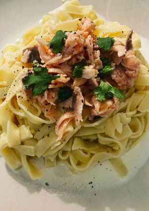 Une photo de Tagliatelles au saumon fumé
