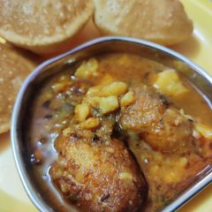 Indian style potato curry A picture of Indian style potato curry.