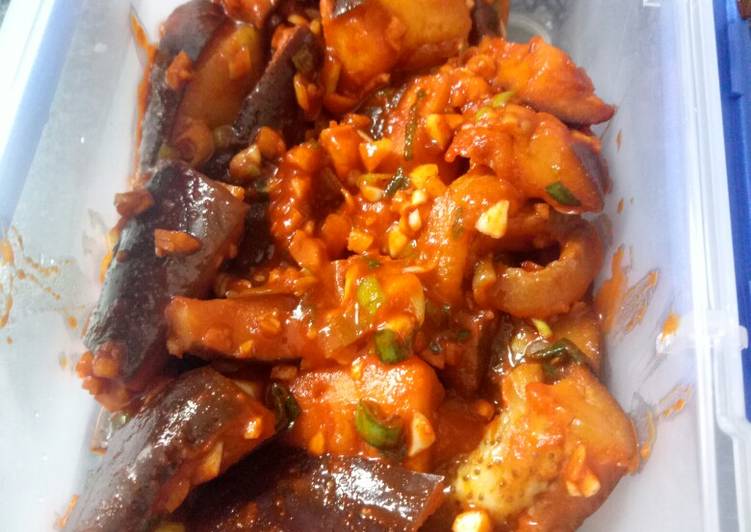 Cara Gampang Membuat Eggplant and soy sauce korean side dish 가지 나물, Menggugah Selera