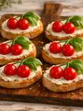 Crostini Estivi Pomodori e Basilico
