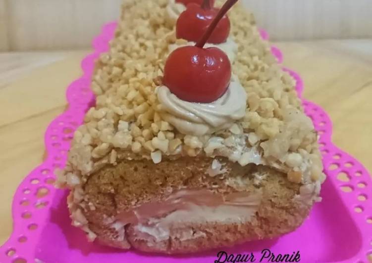 Resep Mocca Nougat Roll Cake | Langkah Membuat Mocca Nougat Roll Cake Yang Bikin Ngiler