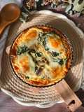 Quiche de espinacas y champiñones con mozzarella