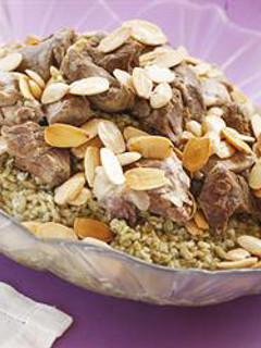 A picture of Green wheat grains with lamb - freeket ghanam.