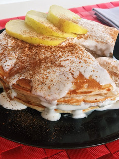 Una foto de Tortitas de harina de avena y queso batido