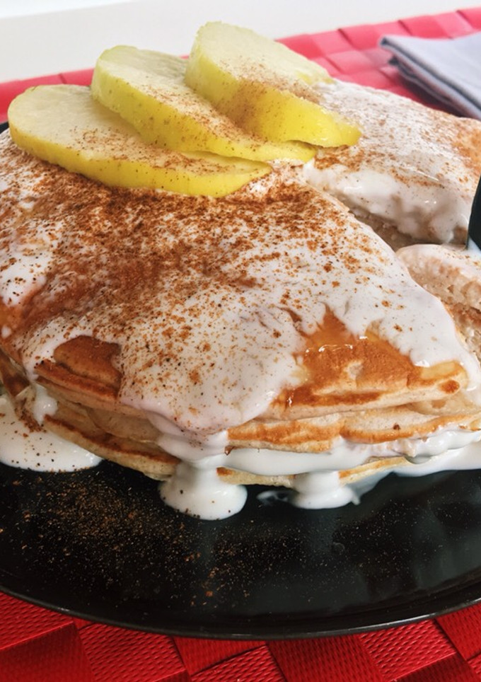 Una foto de Tortitas de harina de avena y queso batido
