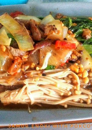 Foto resep Pakcoy dan jamur enoki tumis bawang putih