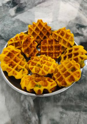 Foto resep Waffle labu kentang keju