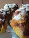 Frijoles guisados🍲en Canoas de Plátano🍌maduro🧀!!!
