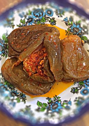 صورة لوصفة مكدوس الباذنجان 🍆❤️
