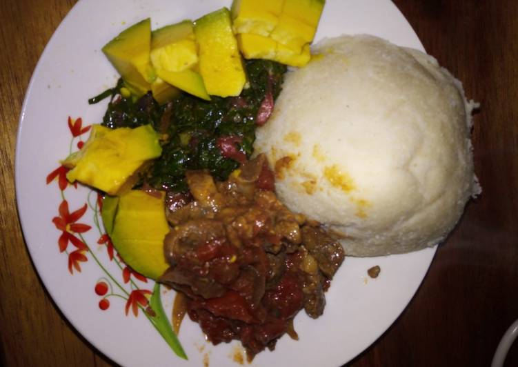 Easiest Way to Make Homemade Ugali with beef stew#4 week challenge #authormarathon