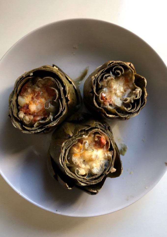 Una foto de Alcachofas rellenas, receta de mi madre