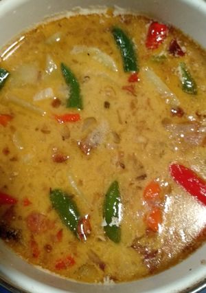 Foto resep Ikan asin dan kentang kuah santan