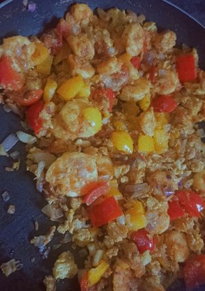 A picture of Crevettes au poivron❤️.