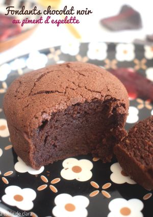 Une photo de Fondants chocolat noir au piment d'espelette