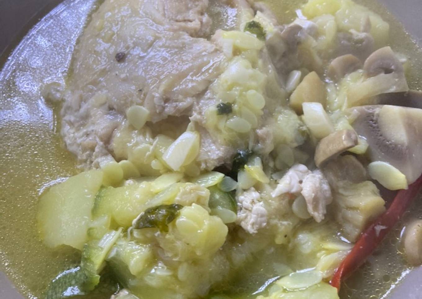 Sopa de pollo y champiñones Grez