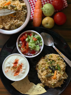A picture of Vegetable pulao South Indian style.
