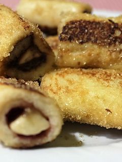 Una foto de Rolls de plátanos
