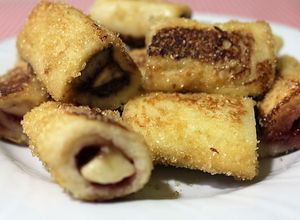 Una foto de Rolls de plátanos