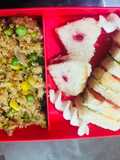 Vegetable daliya and jam /veg mayo sandwich