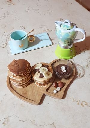 صورة لوصفة بان كيك 🥞 بكأس حليب فقط 😍