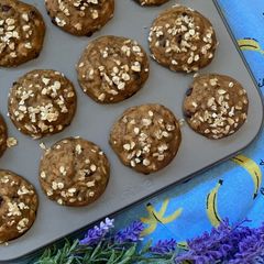 A picture of Mini Maple Sweetened Banana Muffins.