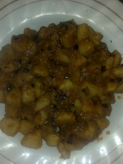A picture of Aloo bhaji #indiandishcontest.