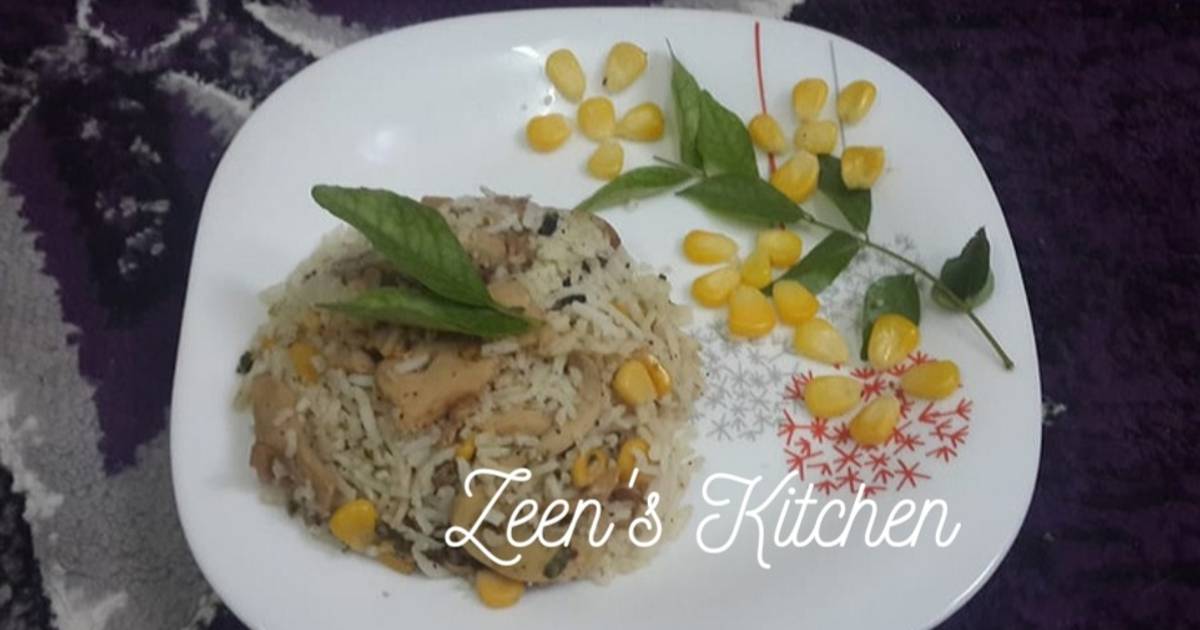 Mushroom Corn Rice Recipe by ZMA Cookpad