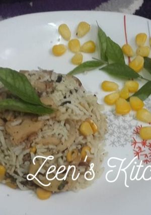A picture of Mushroom Corn Rice.
