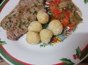 Una foto de entrecot asado