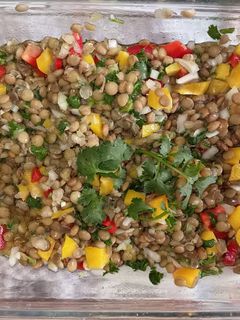 Foto de Lentilhas com pimentos e coentros