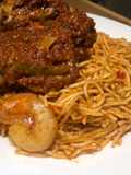 Jollof spaghetti (restaurant version)