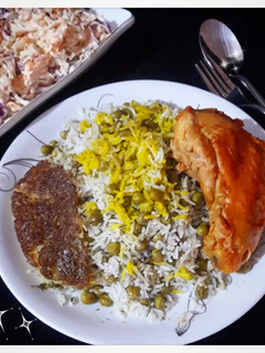 عکسی از دستور پلو نخود فرنگی با مرغ