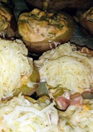 Tavaszi töltött krumpli recept fotója