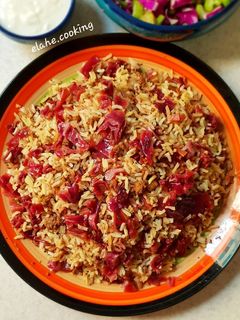 عکسی از دستور کلم پلو با کلم بنفش