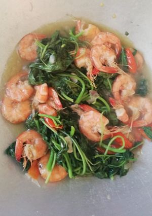 Foto resep Kangkung udang pedas