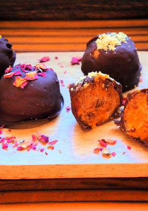 Foto principal de Bolitas de calabaza, queso y chocolate 🎃