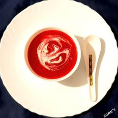 A picture of Beetroot and Carrot Soup.