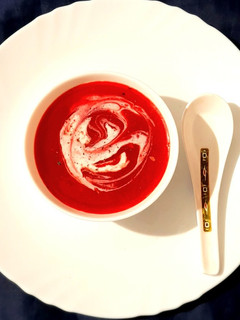 A picture of Beetroot and Carrot Soup.