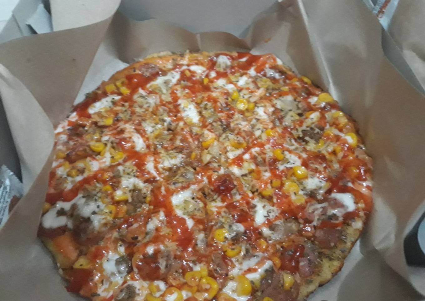 Pizza empuk panggang teflon