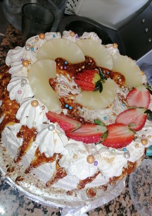 صورة لوصفة كيكة عيد ميلاد سهلة وإقتصادية🎂🥧🍰