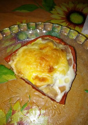 Una foto de Morrones rellenos al horno