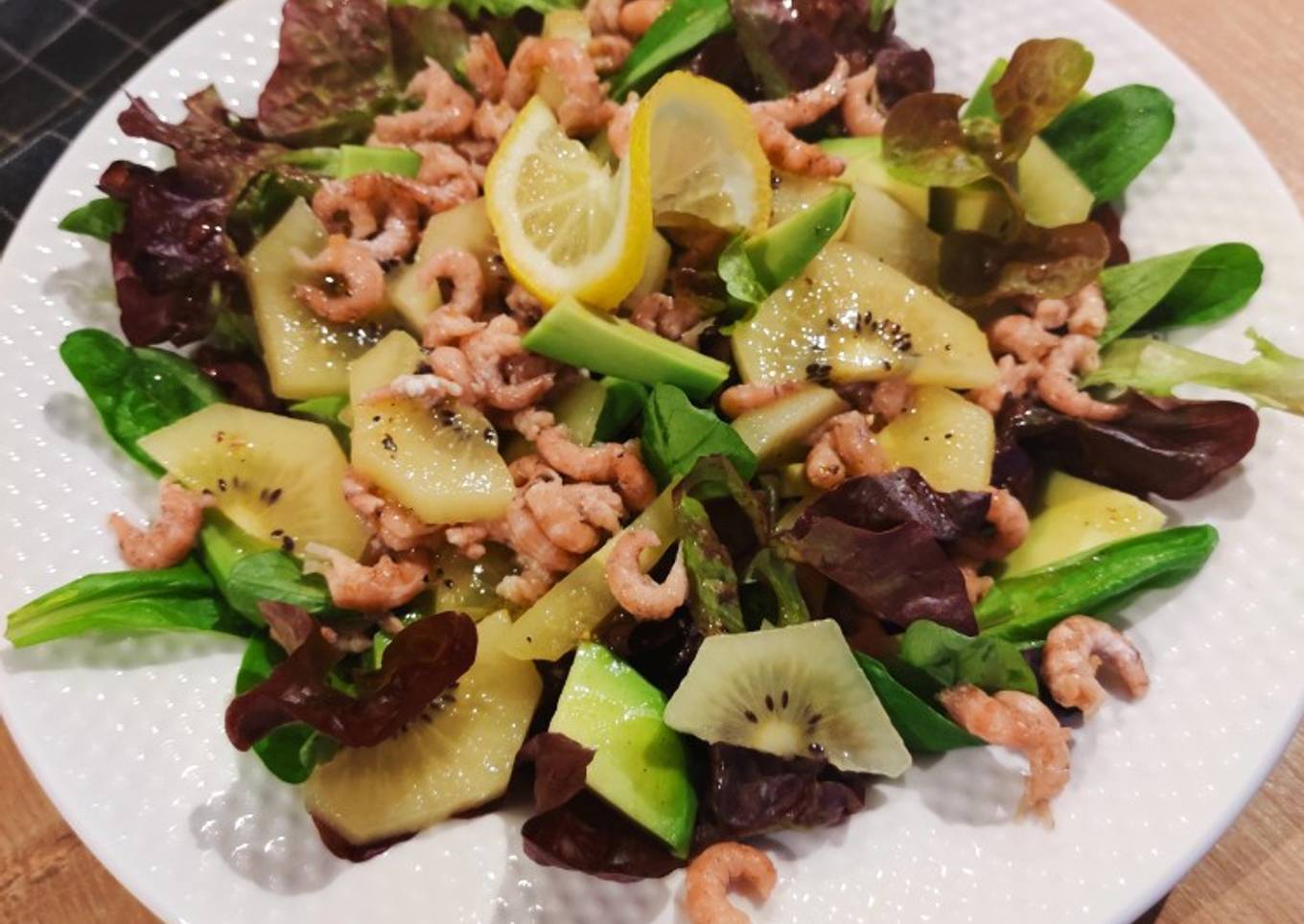 Salade crevettes-kiwi