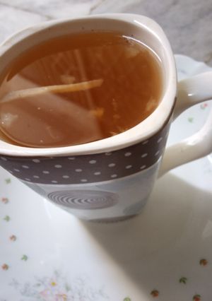 A picture of Cinnamon ginger green tea 🍵🍵🍵.
