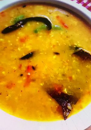 A picture of Yellow Bhuna Moong Dal with Coconut.