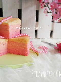 Foto resep Steamed Strawberry Ombre Cake (Gluten Free) #maree