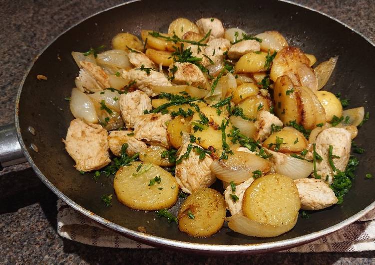 Steps to Make Super Quick Homemade Turkey And Potatoes Pan Fry